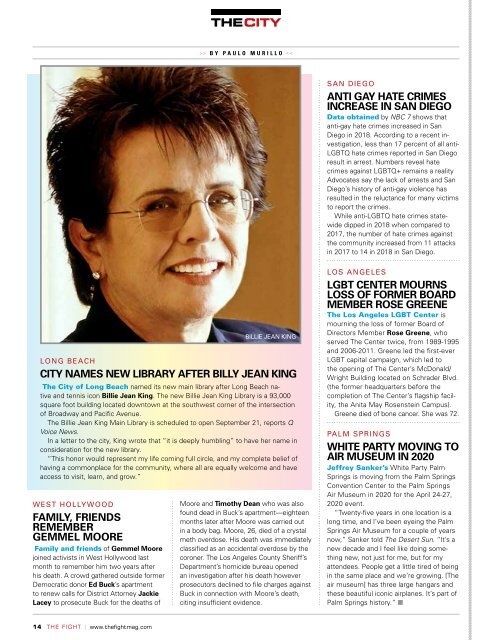 THE FIGHT SOCAL’S LGBTQ MONTHLY MAGAZINE AUGUST 2019
