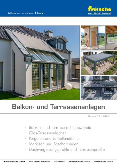 Broschüre Balkon- und Terrassenanlagen