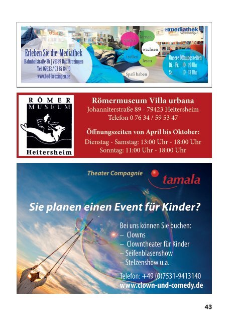 Aktion Kindertraum Freiburg/Offenburg/Konstanz/Ravensburg 2019