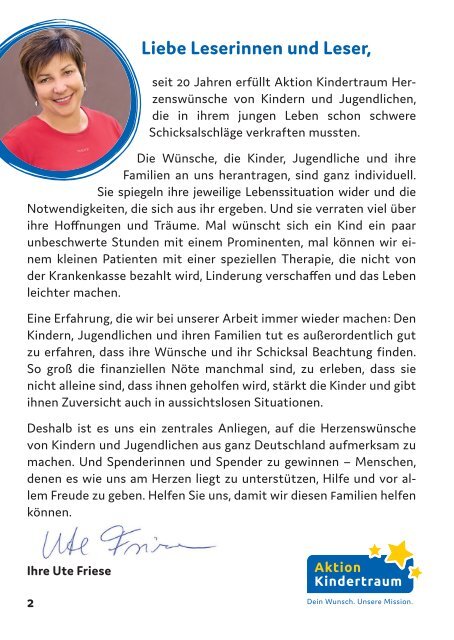 Aktion Kindertraum Tübingen/Reutlingen/Esslingen/Villingen-Schwenningen/Sigmaringen 2019