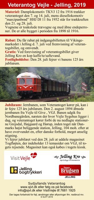 Veterantog 2019 | Vejle - Jelling | Flyer | SJVT