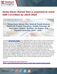 Home Decor Market Size is expected to reach USD 1.0 trillion by 2019-2025 