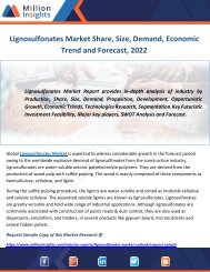 Lignosulfonates Market Share, Size, Demand, Economic Trend and Forecast, 2022