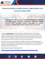 Limonene Market In-Depth Analysis, Segmentation and Forecast Analysis 2022