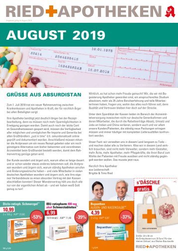 Angebote der RIED + APOTHEKEN, Ulm - August 2019