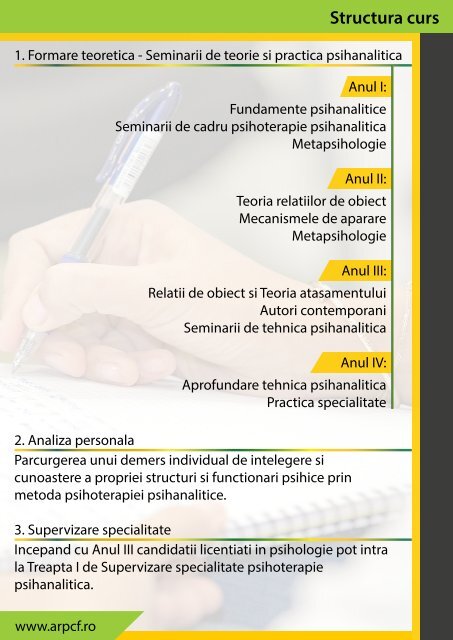 Inscrieri curs psihoterapie psihanalitica 2019