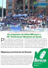 PROPOSTAS DA ASFOC PARA 16ª CONFERÊNCIA NACIONAL DE SAÚDE