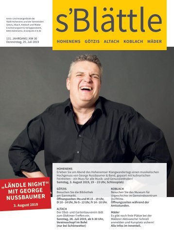 s'Blättle Nr. 30 - Do, 25. Juli 2019