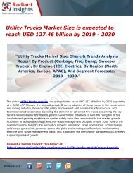 Utility Trucks Market Size is expected to reach USD 127.46 billion by 2019 - 2030 