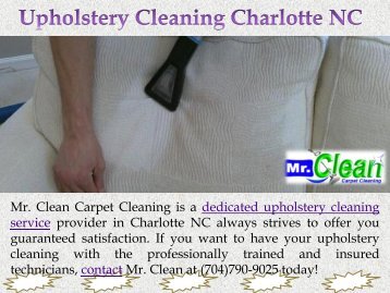 Upholstery Cleaning Service in Charlotte NC