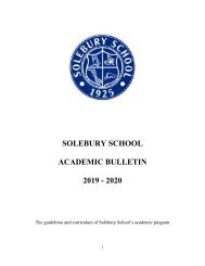 Solebury School's 2019-2020 Academic Bulletin