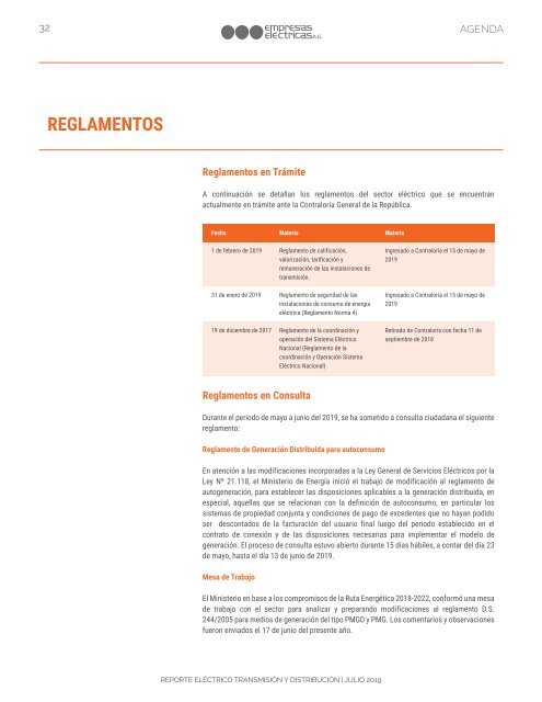 REPORTE ELÉCTRICO JULIO 2019