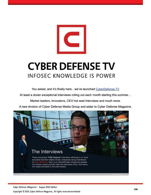 Cyber Defense eMagazine August 2019