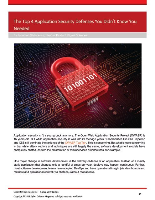 Cyber Defense eMagazine August 2019