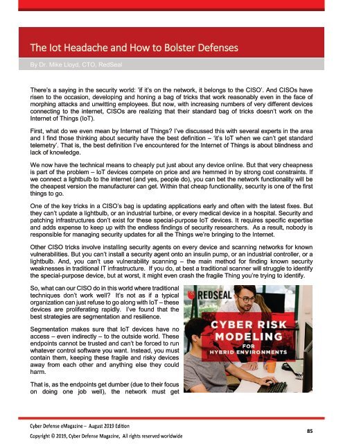 Cyber Defense eMagazine August 2019