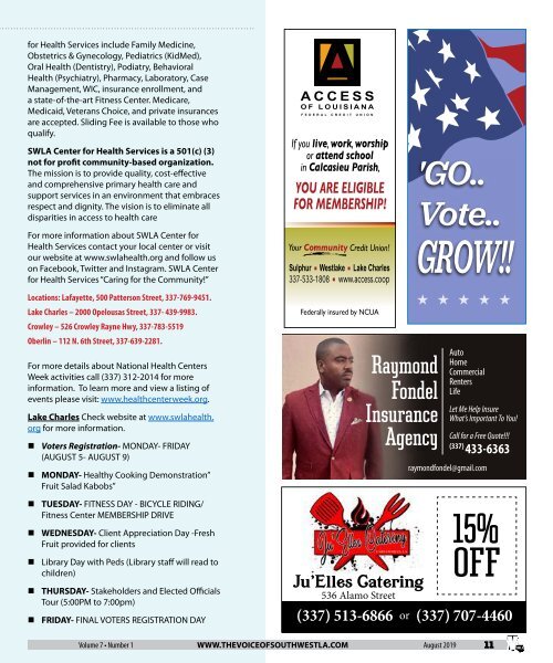  The Voice of Southwest Louisiana August 2019 Issue
