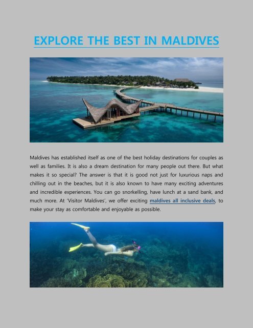 Maldives all inclusive deals