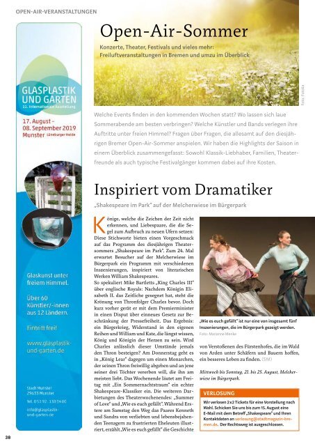 STADTMAGAZIN Bremen August 2019