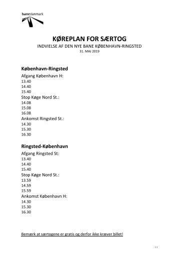 KOEREPLAN FOR SAERTOG PAA DEN NYE BANE KOEBENHAVN_RINGSTED 31_5_2019