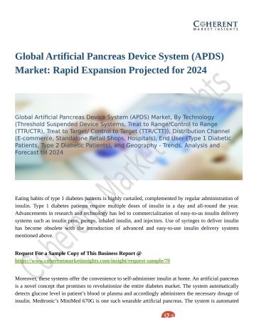 Global Artificial Pancreas Device System (APDS) Market: Rapid Expansion Projected for 2024