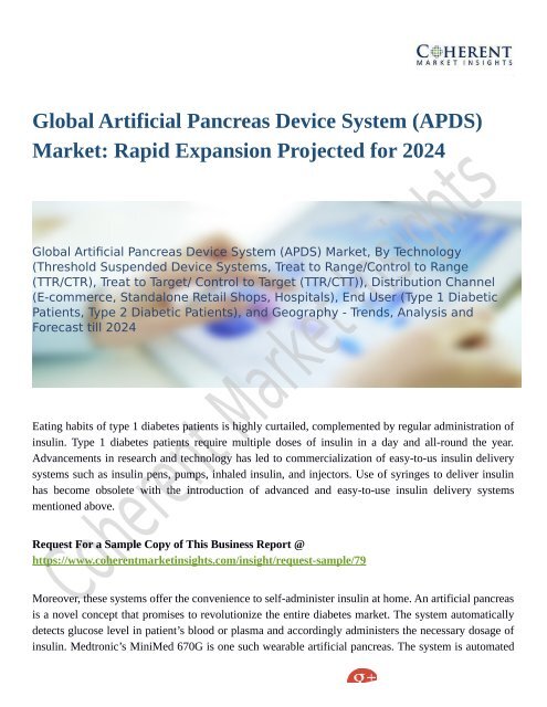 Global Artificial Pancreas Device System &#40;APDS&#41; Market: Rapid Expansion Projected for 2024