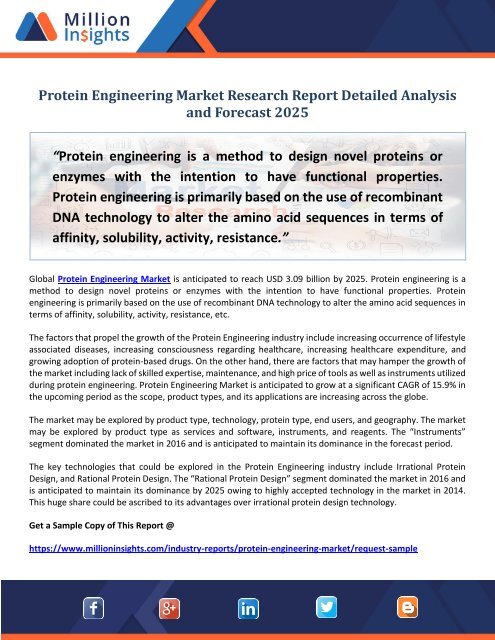 Protein Engineering Market Research Report Detailed Analysis and Forecast 2025