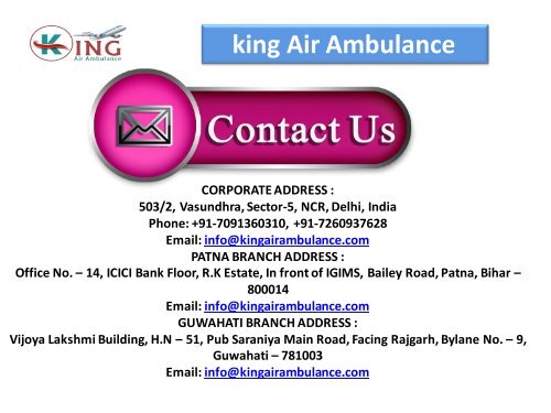 Hire King Air Ambulance Services in Dibrugarh at Low Cost 