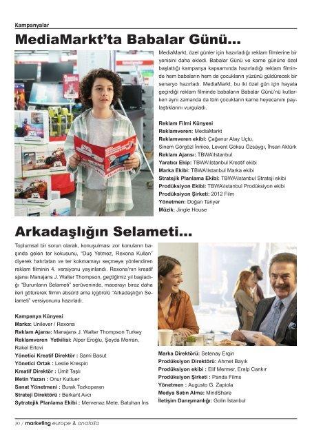 marketing europe & anatolia Sayı: 087