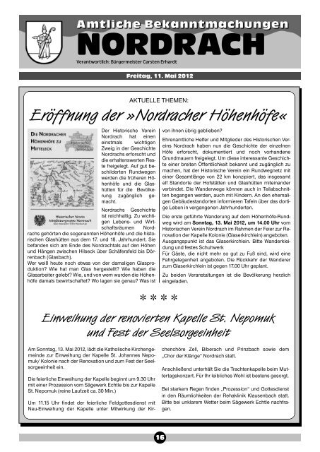 Eröffnung Der »Nordracher Höhenhöfe - Gemeinde Nordrach