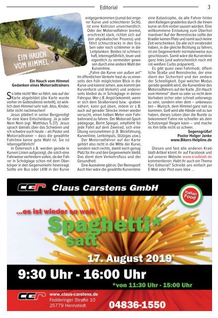 Kradblatt Ausgabe August 2019