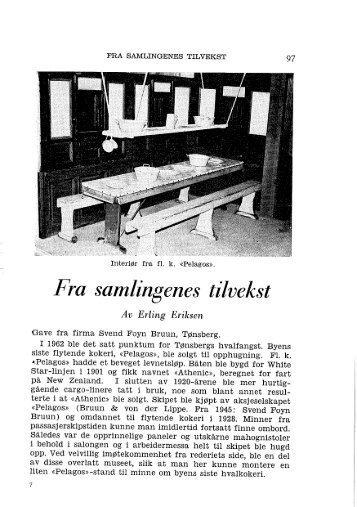 Fra samlingens tilvekst. 