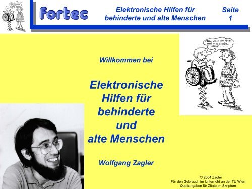 Elektronische Hilfen für behinderte und alte Menschen