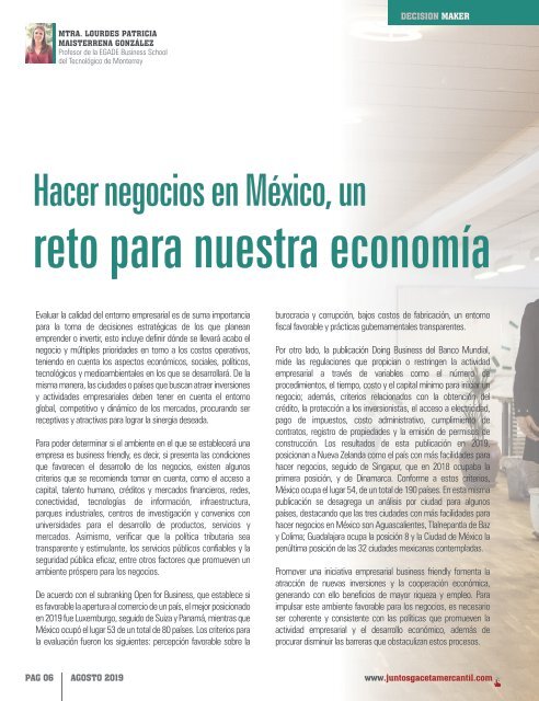 Juntos Gaceta Mercantil - Agosto 2019