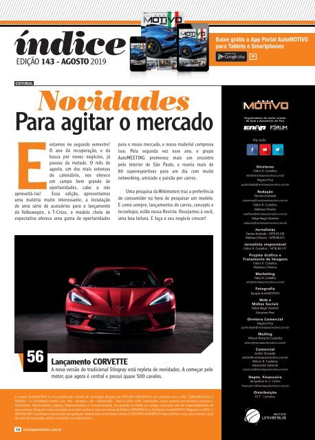 REVISTA AUTOMOTIVO - EDIÇÃO 143 - AGOSTO DE 2019