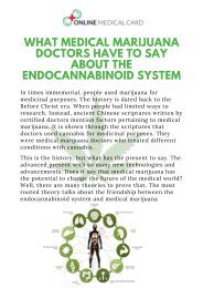What Medical Marijuana Doctors Have to Say About the Endocannabinoid System