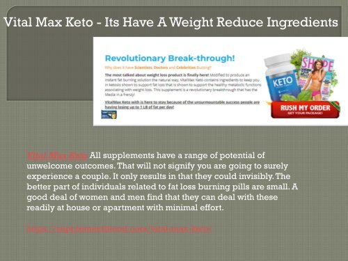 Vital Max Keto - Its Have A Weight Reduce Ingredients-converted