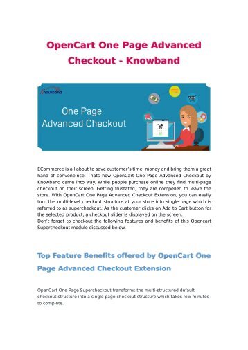 OpenCart One Page Advanced Checkout Module - Knowband