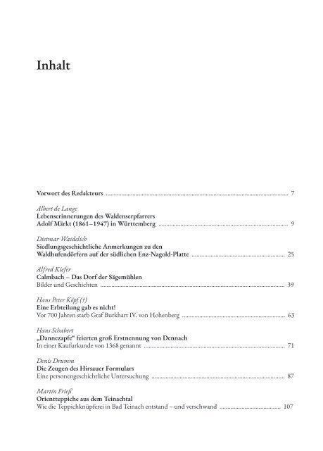Einst & Heute – Historisches Jahrbuch für den Landkreis Calw – Ausgabe 2019/20