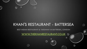 Khan's Restaurant - Best Indian Restaurant & Takeaway In Battersea, London