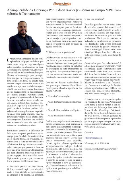 Revista  Empresários Edição julho e agosto 2019