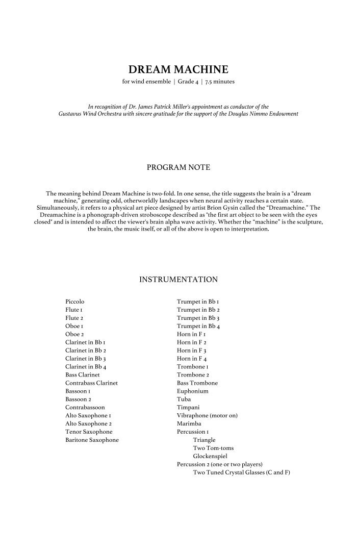 Dream Machine | Murphy Music Press, LLC