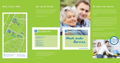 Noch mehr Service. - Wohnungsgenossenschaft Marzahner Tor eG