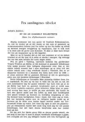 Fra samlingens tilvekst 1962