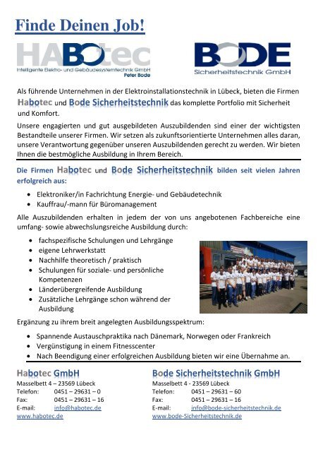 Studium & Ausbildung Frühjahr / Sommer  2019/20