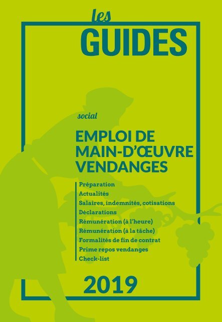 Les Guides du SGV - Emploi de main-d'œuvre vendange 2019