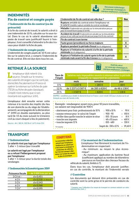 Les Guides du SGV - Emploi de main-d'œuvre vendange 2019