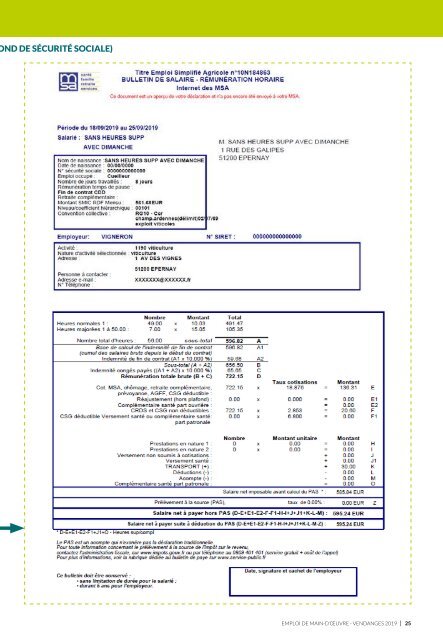 Les Guides du SGV - Emploi de main-d'œuvre vendange 2019