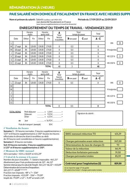 Les Guides du SGV - Emploi de main-d'œuvre vendange 2019