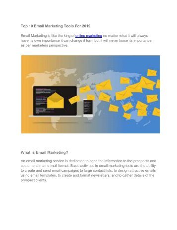 Top 10 Online email Marketing Tools For Marketers in 2019