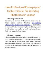 How Professional Photographer Capture Special Pre Wedding Photoshoot in London